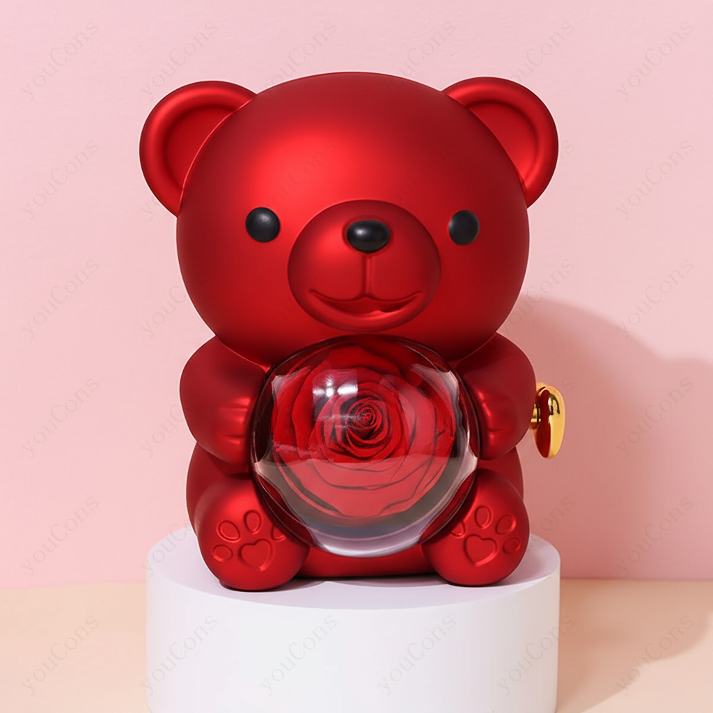 Forever Love Heart Pendant Gift Box 🧸💝